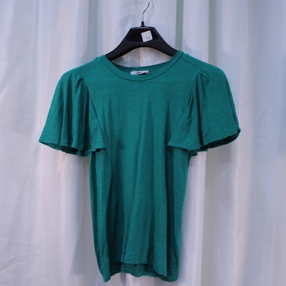 Elegant Teal Short Sleeve Women's Top - Picture 2 of 10